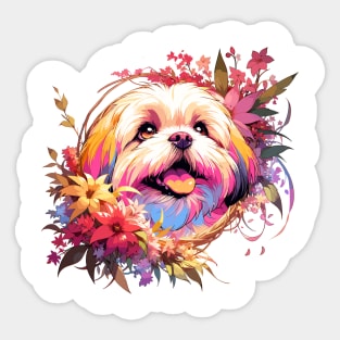 Lhasa Apso Mothers Day Dog Mom Beautiful Gift Portrait Sticker